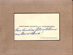 BELGIQUE , PAYS BAS - CARTE AUTOGRAPHE COMTESSE MARCEL DE LIEDEKERKE BRUXELLES POUR ROERMOND + FLAMME - 1945 - 1929-1937 Leone Araldico