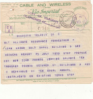 G.B. / Telegrams / Censorship / Cable + Wireless / Insurance / Palestine - Ohne Zuordnung