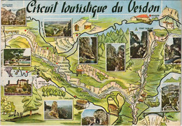 CPM Circuit Touristique Des Gorges Du Verdon - Map - Scenes (1209796) - Autres Communes