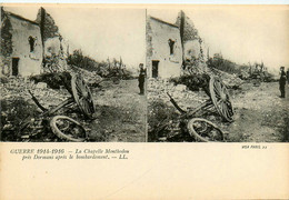 Dormans * Environs * Cpa Stéréo * La Chapelle Monthodon Après Bombardement * Guerre 1914 1916 * Militaria Ww1 War - Dormans