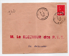 - Lettre COUIZA (Aude) Pour LE RECEVEUR DES P.T.T. à ANGLURE (Marne) 3.2.1971 - - Lettres & Documents