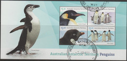 AUSTRALIAN ANTARCTIC TERRITORY-USED 2022 $2.20 Penguins Souvenir Sheet - Usati