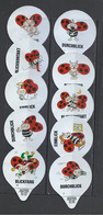 Switzerland, Coffee Cream Labels,Humorous Ladybird, Lot Of 32. - Milk Tops (Milk Lids)