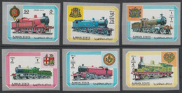 1972 Ajman Trains Treni Railways Locomotive Locomotives Set Imperf. MNH** Sc45 - Treni