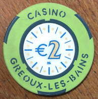 04 GÉOUX-LES-BAINS CASINO JETON DE 2 EUROS POKER CHIP TOKENS COINS GAMING - Casino