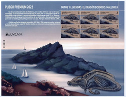 ESPAÑA (2022) EUROPA Mitos Y Leyendas Dragón Dormido Isla Mallorca Island Sa Dragonera, Myths And Legends Pliego Premium - Volledige Vellen