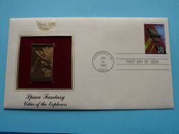 SPACE FANTASY - CITIES OF THE EXPLORERS ( 22kt Gold Stamp Replica ) First Day Of Issue 1993 > HUNTSVILLE, Al, USA ! - 1991-2000