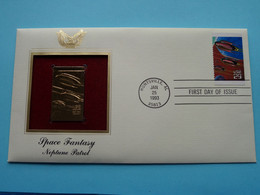 SPACE FANTASY - NEPTUNE PATROL ( 22kt Gold Stamp Replica ) First Day Of Issue 1993 > HUNTSVILLE, Al, USA ! - 1991-2000