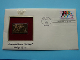 INTERNATIONAL FESTIVAL - COLLEGE SPORTS ( 22kt Gold Stamp Replica ) First Day Of Issue 1993 > USA ! - 1991-2000