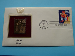 CIRCUS - CLOWN ( 22kt Gold Stamp Replica ) First Day Of Issue 1993 > USA ! - 1991-2000