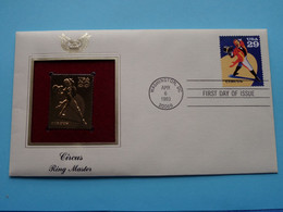 CIRCUS - RING MASTER ( 22kt Gold Stamp Replica ) First Day Of Issue 1993 > USA ! - 1991-2000