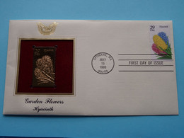 GARDEN FLOWERS - HYACINTH ( 22kt Gold Stamp Replica ) First Day Of Issue 1993 > USA ! - 1991-2000