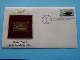 WORLD WAR II - ITALY INVADED BY ALLIES ( 22kt Gold Stamp Replica ) First Day Of Issue 1993 > USA ! - 1991-2000