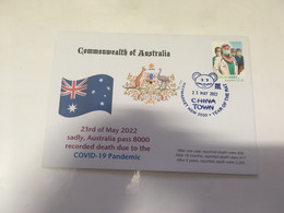(5 H 24) Sadly, Due To COVID-19, Today Australia Pass 8000 Peoples Death (with Australia COVID-19 Stamp) - Malattie