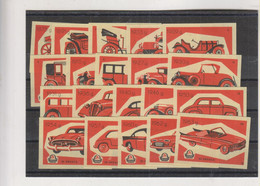 YUGOSLAVIA  Vintage Matchbox Labels Nice Set Car - Zündholzschachteletiketten