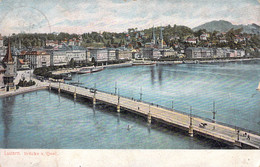 CPA SUISSE - LUZERN - BRÜCKE U . QUAI - LUCERNE PONT ET QUAI - Lucerne