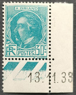 (A1) N° 291 Neuf ** Gomme D'Origine Avec Coin Daté  TTB - 1930-1939