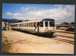 Carte-photo Moderne "Tramway Chemins De Fer Corse (CFC) Autorail Type X97050 En Gare D'Ajaccio - Années 90" - Ajaccio