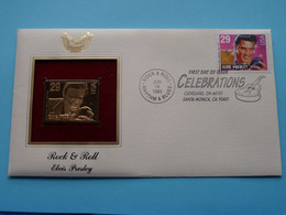 ROCK & ROLL - ELVIS PRESLEY ( 22kt Gold Stamp Replica ) First Day Of Issue 1993 > USA ! - 1991-2000