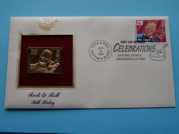ROCK & ROLL - BILL HALEY ( 22kt Gold Stamp Replica ) First Day Of Issue 1993 > USA ! - 1991-2000