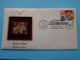 ROCK & ROLL - RITCHIE VALENS ( 22kt Gold Stamp Replica ) First Day Of Issue 1993 > USA ! - 1991-2000