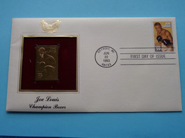 CHAMPION BOXER - JOE LOUIS ( 22kt Gold Stamp Replica ) First Day Of Issue 1993 > USA ! - 1991-2000
