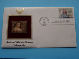 NATIONAL POSTAL MUSEUM - COLONIAL POST ( 22kt Gold Stamp Replica ) First Day Of Issue 1993 > USA ! - 1991-2000