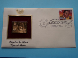 ROCK & ROLL - CLYDE McPHATTER ( 22kt Gold Stamp Replica ) First Day Of Issue 1993 > USA ! - 1991-2000
