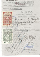 FISCAUX   ARGENTINE Fiscaux Consulaires Sur Visa De Passeport 1958 - Collections, Lots & Séries