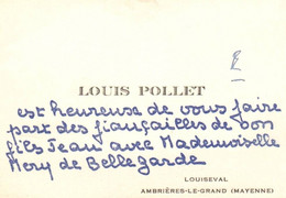 CARTE DE VISITE   LOUIS POLLET -LOUISEVAL-AMBRIERES LE GRAND-MAYENNE- - Visiting Cards