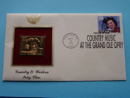 COUNTRY & WESTERN - PATSY CLINE ( 22kt Gold Stamp Replica ) First Day Of Issue 1993 > USA ! - 1991-2000