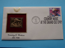 COUNTRY & WESTERN - BOB WILLS ( 22kt Gold Stamp Replica ) First Day Of Issue 1993 > USA ! - 1991-2000