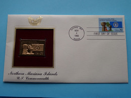 NORTHERN MARIANA ISLANDS - U.S. COMMONWEALTH ( 22kt Gold Stamp Replica ) First Day Of Issue 1993 > USA ! - 1991-2000