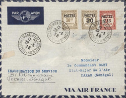 Monaco YT 143 145 151 Taxes CAD Monté Carlo 29 3 38 Inauguration Service Bi Hebdomadaire France Sénégal Arrivée Dakar - Airmail