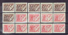 12P - Séries Slovensko - Slovaquie Taxe 26-40 - Lot Mixte MNH Et MH - Collections, Lots & Séries
