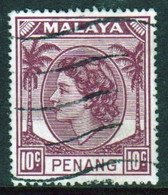 Malaya Penang 1954 Queen Elizabeth II Single 10c Stamp In Fine Used - Penang