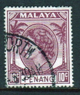 Malaya Penang 1954 Queen Elizabeth II Single 10c Stamp In Fine Used - Penang