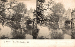 N°93062 -carte Stéréoscopique - Metz- Canal De La Moselle- - Cartoline Stereoscopiche