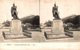 N°93063 -carte Stéréoscopique - Metz- Statue Du Maréchal Ney- - Cartoline Stereoscopiche