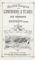 Documentation Technique Commerciale Dépliant 4 Volets - LAMINOIRS A TUBES - Fonderies HAUTMONT Nord 1893 (?) - Sonstige & Ohne Zuordnung