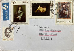 POLAND 2002, ART,PAINTING,RUBENS BOURDON ,CHRIST RELIGION,4 STAMPS 9550ZT RATE!! AIRMAIL COVER TO INDIA,SOLEC -KUJAWSKI - Cartas & Documentos