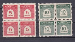 MARRUECOS AÑO 1953 CIFRAS EN BLOQUE DE 4, EDIFIL Nº 382 Y 383* * (NUEVOS) - Marruecos Español