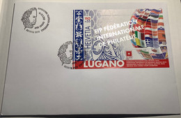 FDC RARITÄT ! "FIP" AUFDRUCK Block  Weltausstellung Helvetia 2022 Lugano(Schweiz Ersttagsbrief M.s Stamp Exhibition - Blocks & Kleinbögen