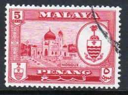 Malaya Penang 1960 Queen Elizabeth II Single 5c Stamp In Fine Used - Penang