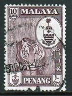 Malaya Penang 1960 Queen Elizabeth II Single 10c Stamp In Fine Used - Penang