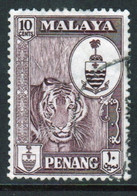 Malaya Penang 1960 Queen Elizabeth II Single 10c Stamp In Fine Used - Penang