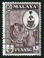 Malaya Penang 1960 Queen Elizabeth II Single 10c Stamp In Fine Used - Penang