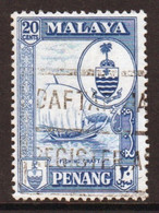 Malaya Penang 1960 Queen Elizabeth II Single 20c Stamp In Fine Used - Penang