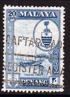 Malaya Penang 1960 Queen Elizabeth II Single 20c Stamp In Fine Used - Penang