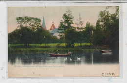 4130 MOERS, Stadtgraben, Ruderpartie, Blick Auf Den Schlosspark, 1906, Color - Mörs